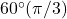 60^\circ (\pi/3)