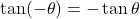 \tan(-\theta) = -\tan\theta