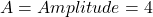 A = Amplitude = 4