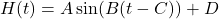 H(t) = A \sin(B(t - C)) + D