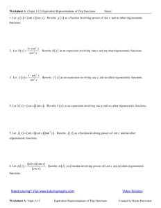 AP Precalculus worksheets 3.12A Equivalent Representations of ...